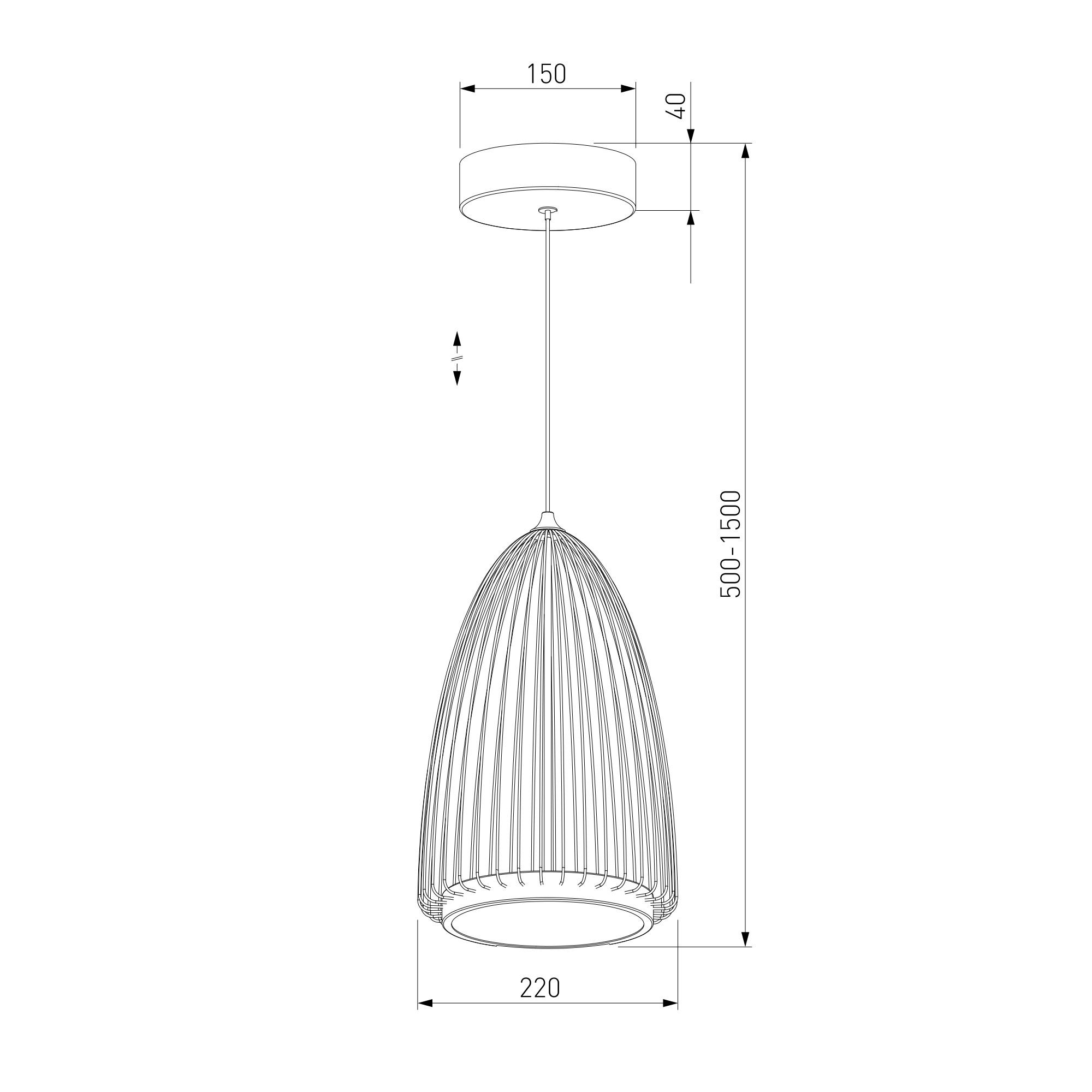 40009/1 LED / подвесной светильник / черный