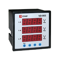 Вольтметр цифровой VD-963 на панель 96х96 трехфазный EKF vd-963 Вольтметр цифровой VD-963 на панель 96х96 трехфазный EKF vd-963
