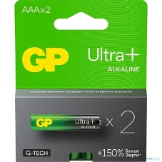 Алкалиновые батарейки c технологией G-tech GP Ultra Plus Alkaline 24А AАA - 2 шт. на блистере