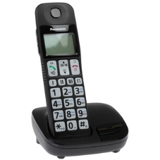 Телефон беспроводной (DECT) Panasonic KX-TGE110RUB черный АОН