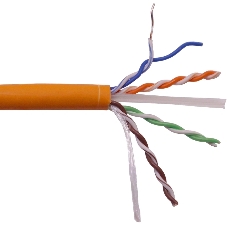 Кабель LANMASTER U/UTP, 4 пары, Кат. 6, с перегородкой, 550Mhz, LSZH, нг(A)-HF, оранжевый, 305 м