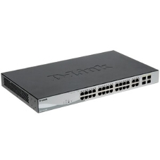Коммутатор D-Link DGS-1210-28P/FL2A, 24×1 Гбит/с + 4×1 Гбит/с Combo, настраиваемый