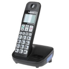Телефон беспроводной (DECT) Panasonic KX-TGE110RUB черный АОН