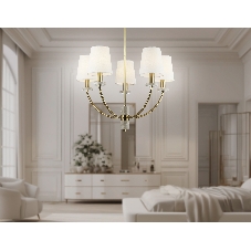 Люстра Ambrella light LH75351/5 SB/WH бронза/белый E14*5 max 40W D630*780