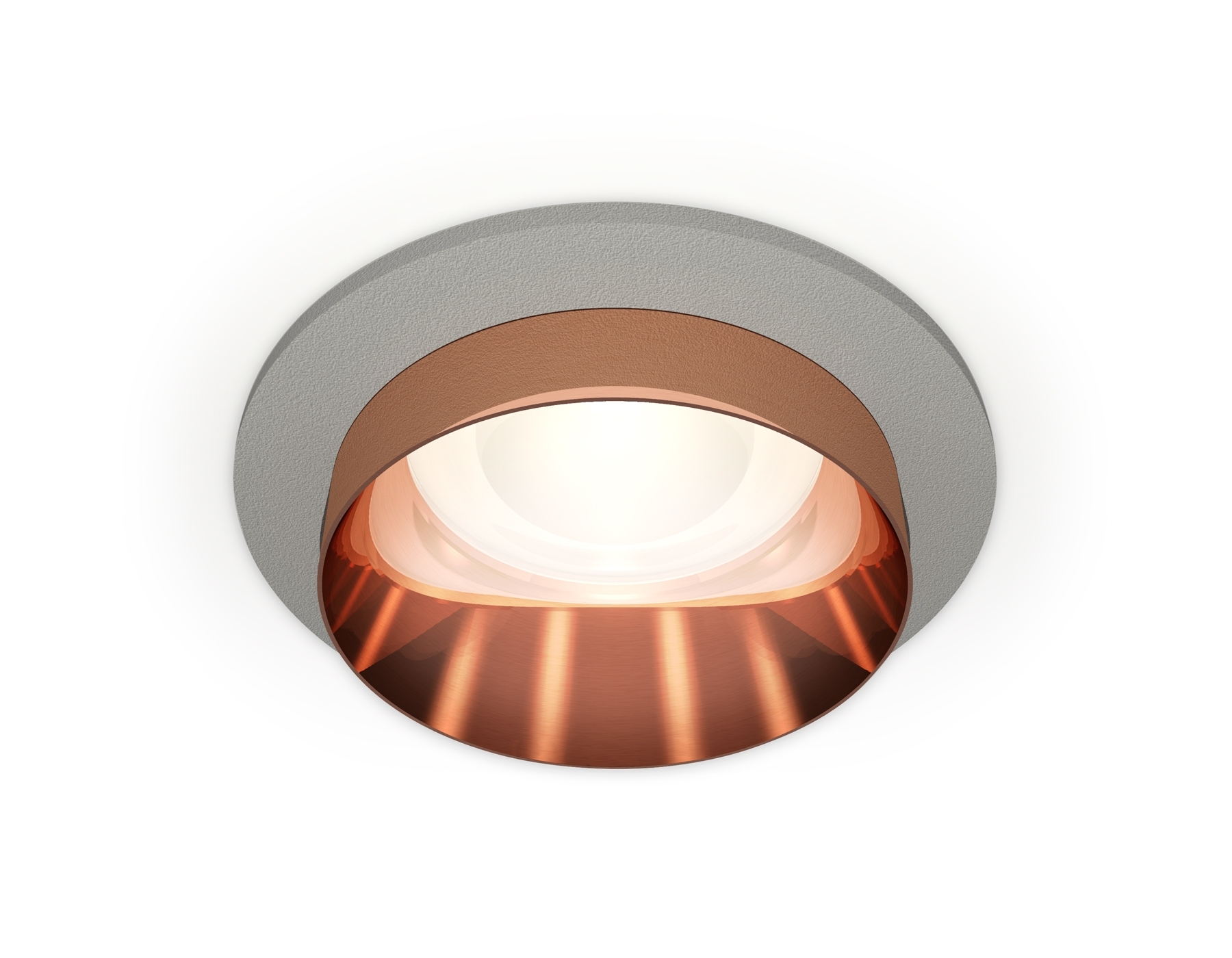 Комплект встраиваемого светильника Ambrella light XC6514025 SGR/PPG серый песок/золото розовое полированное MR16 GU5.3 (C6514, N6135)