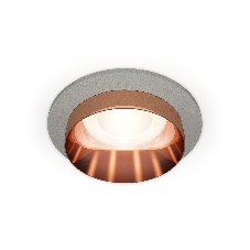 Комплект встраиваемого светильника Ambrella light XC6514025 SGR/PPG серый песок/золото розовое полированное MR16 GU5.3 (C6514, N6135)