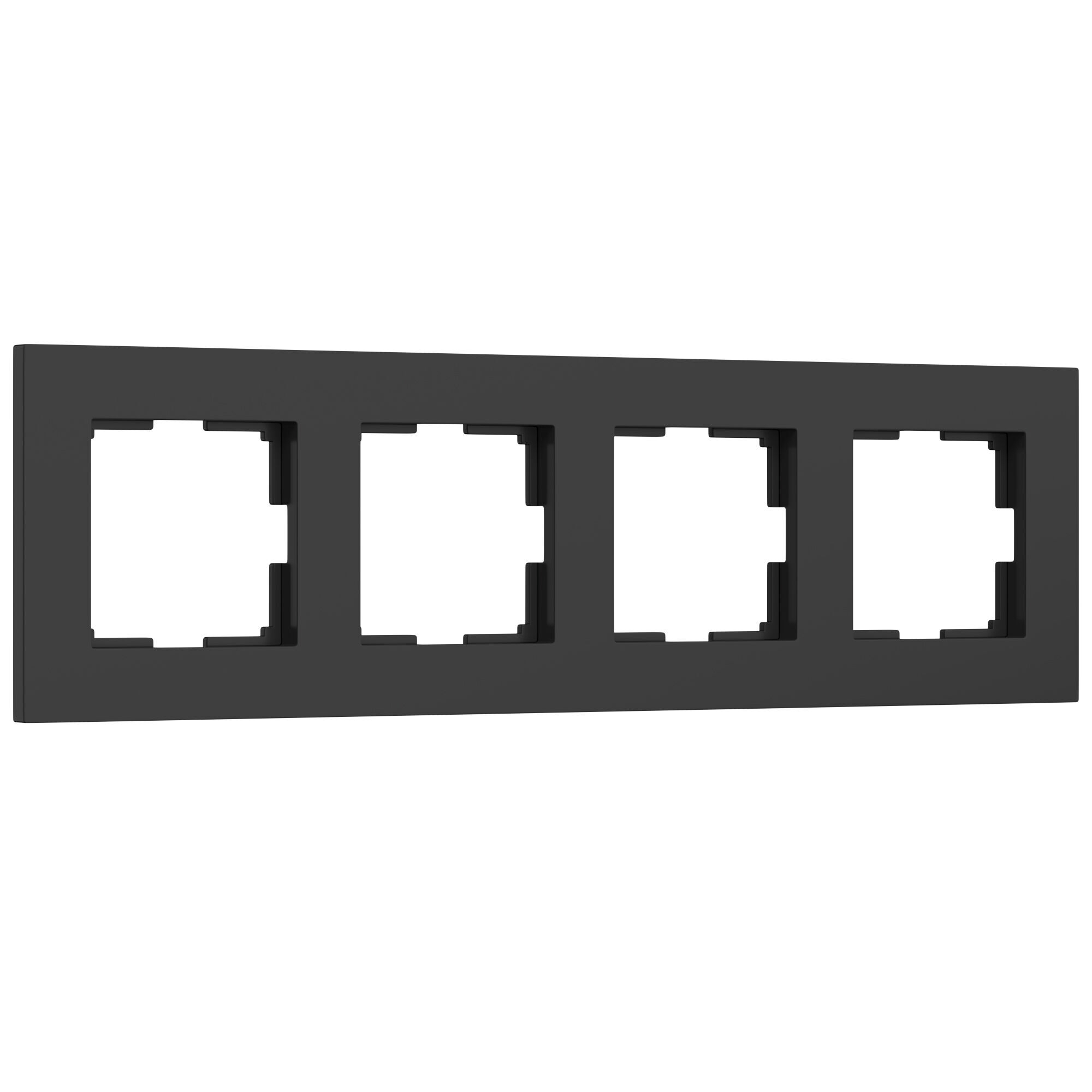 Рамка на 4 поста Slab (черный софт) W0042908