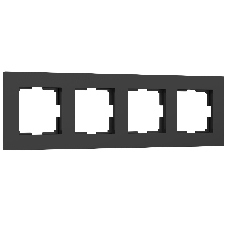 Рамка на 4 поста Slab (черный софт) W0042908