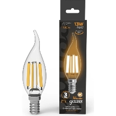 Лампа филам. Gauss Filament 13Вт цок.:E14 свеча св.свеч.бел.теп. (упак.:10шт) (104801113)