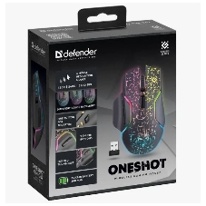 Мышь беспроводная Defender Oneshot GM-067 черный, 3200 dpi, радиоканал, USB, кнопки - 7