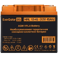 Аккумуляторная батарея ExeGate HRL 12-45 (12V 45Ah, под болт М6)