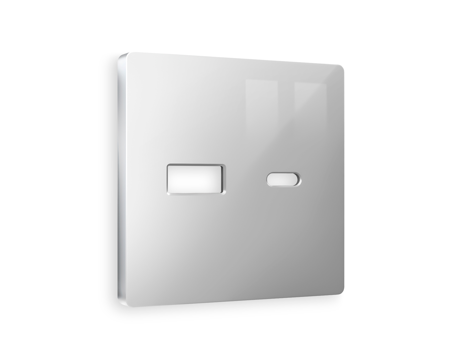 Лицевая панель ALFA (Серебро глянец) для розетки 2USB тип A+C QUANT AP4110