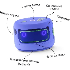 Умная колонка Яндекс Станция Лайт 2 LED, 6Вт, с экраном, 1 динамик, часы, Алиса, BT5.0, Wi-Fi, фиолетовый