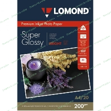 Фотобумага Lomond 1101112 A4/200г/м2/20л./белый высокоглянцевое для струйной печати