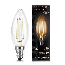 Лампа светодиодная Gauss LED Filament Свеча E14 7W 550lm 2700К 1/10/50