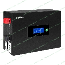 Источник бесперебойного питания (инвертор, синус, для котла, PF=1, настенный) ExeGate IdealSine SR-1500.LCD.2SH  1500VA/1500W, чистая синусоида, цветной LCD-дисплей, 2*Schuko, настенный, черный