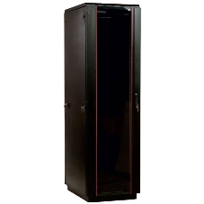 Шкаф телекоммуникационный напольный 42U (600x600) дверь стекло, черный (ШТК-М-42.6.6-1ААА-9005) (3 коробки)