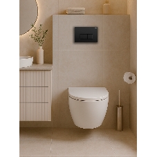 Инсталляция с унитазом комплект BAU PRO 6 в 1: унитаз подвесной безободковый торнадо Bau Hotel 53х36, быстросъемное сиденье микролифт, кнопка смыва BAU Hotel, черный матовый