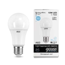Лампа светодиодная LED Gauss Elementary A60 10Вт E27 6500К