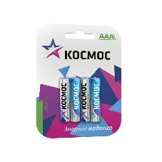Элемент питания Космос алкалиновый AAA/LR03 BP-4 (блист.4шт) Элемент питания Космос алкалиновый AAA/LR03 BP-4 (блист.4шт)