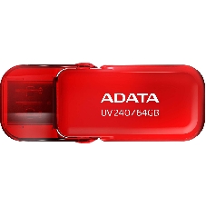 Флешка USB ADATA UV240 (AUV240-64G-RRD), 64Gb, USB 2.0, R/W 15/5, красный