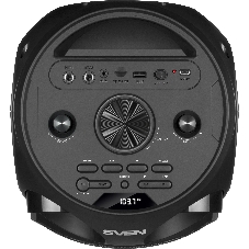 Колонка АС SVEN PS-750, черный (80 Вт, TWS, Bluetooth, FM, USB, microSD, LED-дисплей, 2х4400мА*ч)
