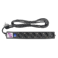 Фильтр-удлинитель PC 3 м 6 р, черный 16А, SPG6-B1