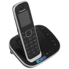 Телефон беспроводной (DECT) Panasonic KX-TGJ320RUB ной, АОН, черный, автоответчик