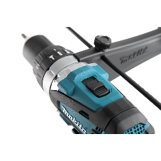 Дрель-шуруповерт Makita DHP458RFE аккумуляторная ударная[DHP458RFE]{18В,2х3Ач Li-ion,БЗП-13мм,0-400\2000об\м,91\58Нм,2.3кг,чем,мет редуктор,бок рукоятка}