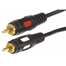 Шнур Rexant 2 RCA - 2 RCA, длина 1,5 м етра, черный (GOLD)
