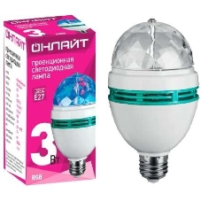 Лампа светодиодная ОНЛАЙТ 61120 OLL-DISCO-3-230-RGB-E27