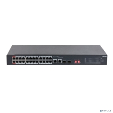 Коммутатор Dahua DH-S3226-24ET-240, 24×100 Мбит/с PoE + 2×1 Гбит/с Combo, неуправляемый