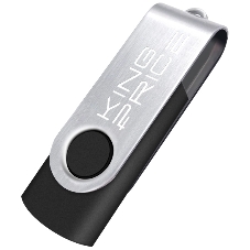 Флешка USB KingPrice KPFD2 (KPFD2A032ABK), 32Gb, USB 2.0, R/W 20/10, черный/сере