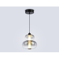 Подвесной светодиодный светильник Ambrella light LH11052 BK/SM черный/дымчатый 12W 3000K D230*265