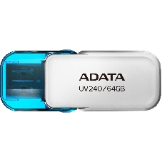 Флешка USB ADATA UV240 (AUV240-64G-RWH), 64Gb, USB 2.0, R/W 15/5, белый/синий