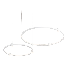 Подвесной светодиодный светильник Ambrella light FL5521/2+6 WH белый 45W 3000K/4200K/6400K D600/400*1300 (без ПДУ)