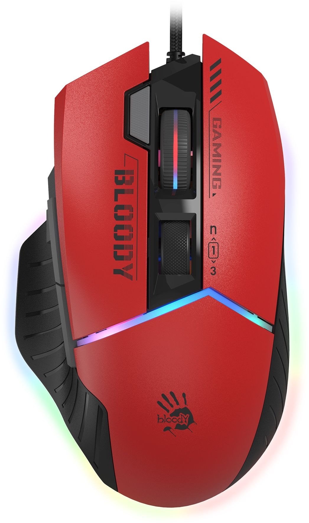 Мышь проводная A4Tech Bloody W95 Max Sports красный/черный оптическая (12000dpi) USB (10but)
