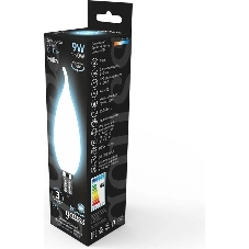 Лампа cветодиодная Filament Свеча на ветру 9W 610lm 4100К Е14 milky LED