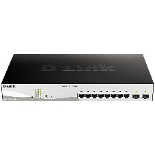 Коммутатор D-Link DGS-1210-10MP/F1A, 8×1 Гбит/с + 2×1 Гбит/с SFP, настраиваемый