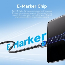 Кабель Vention USB 2.0 CM/CM с LED дисплеем - 1.2м. черный 5А PD100W, шт.