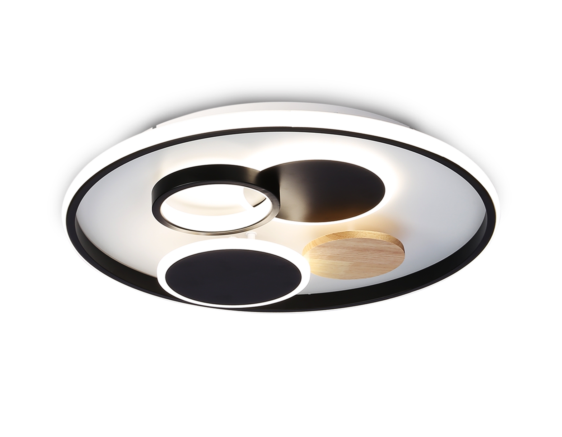 Светильник Ambrella light FL4802 WH/BK белый/черный 3000K-6400K 70W D500*95 (ПДУ ИК)