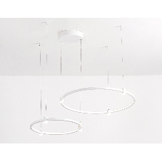 Подвесной светодиодный светильник Ambrella light FL5521/2+6 WH белый 45W 3000K/4200K/6400K D600/400*1300 (без ПДУ)