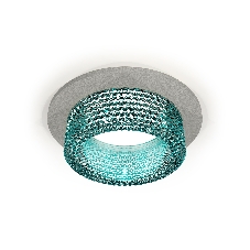 Комплект встраиваемого светильника Ambrella light XC6514043 SGR/BL серый песок/голубой MR16 GU5.3 (C6514, N6153)