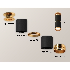 Светильник Ambrella Light XS6302240 SBK/PYG черный песок/золото желтое полированное MR16 GU5.3 (N6905, C6302, A2062, N6124)