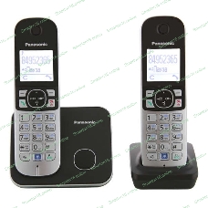 Телефон беспроводной (DECT) Panasonic KX-TG6812RU черный (труб. в компл.:2шт) АОН