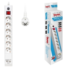 Сетевой фильтр Buro BU-SP3 USB 2A-W 3 м, 6 розеток, белый, коробка