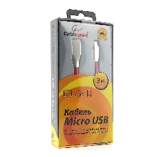Кабель USB2.0 Cablexpert CC-G-mUSB01R-3M, AM/microB, серия Gold, длина 3м, красный, блистер
