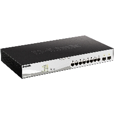 Коммутатор D-Link DGS-1210-10MP/F1A, 8×1 Гбит/с + 2×1 Гбит/с SFP, настраиваемый