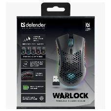 Мышь беспроводная Defender Warlock GM-709L черный, 2400 dpi, радиоканал, USB, кнопки - 8