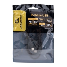 Кабель USB2.0 Cablexpert CC-U-mUSB02S-1.8M, AM/microB, серия Ultra, длина 1.8м, серебристый, блистер